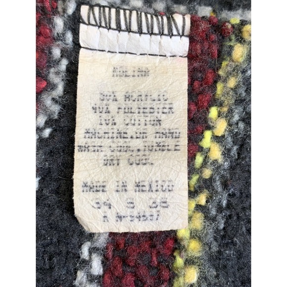 Baja Hoodie Pullover Mens Large Striped Mexican Drug Rug Sweater Hippie Festival - Picture 6 of 13